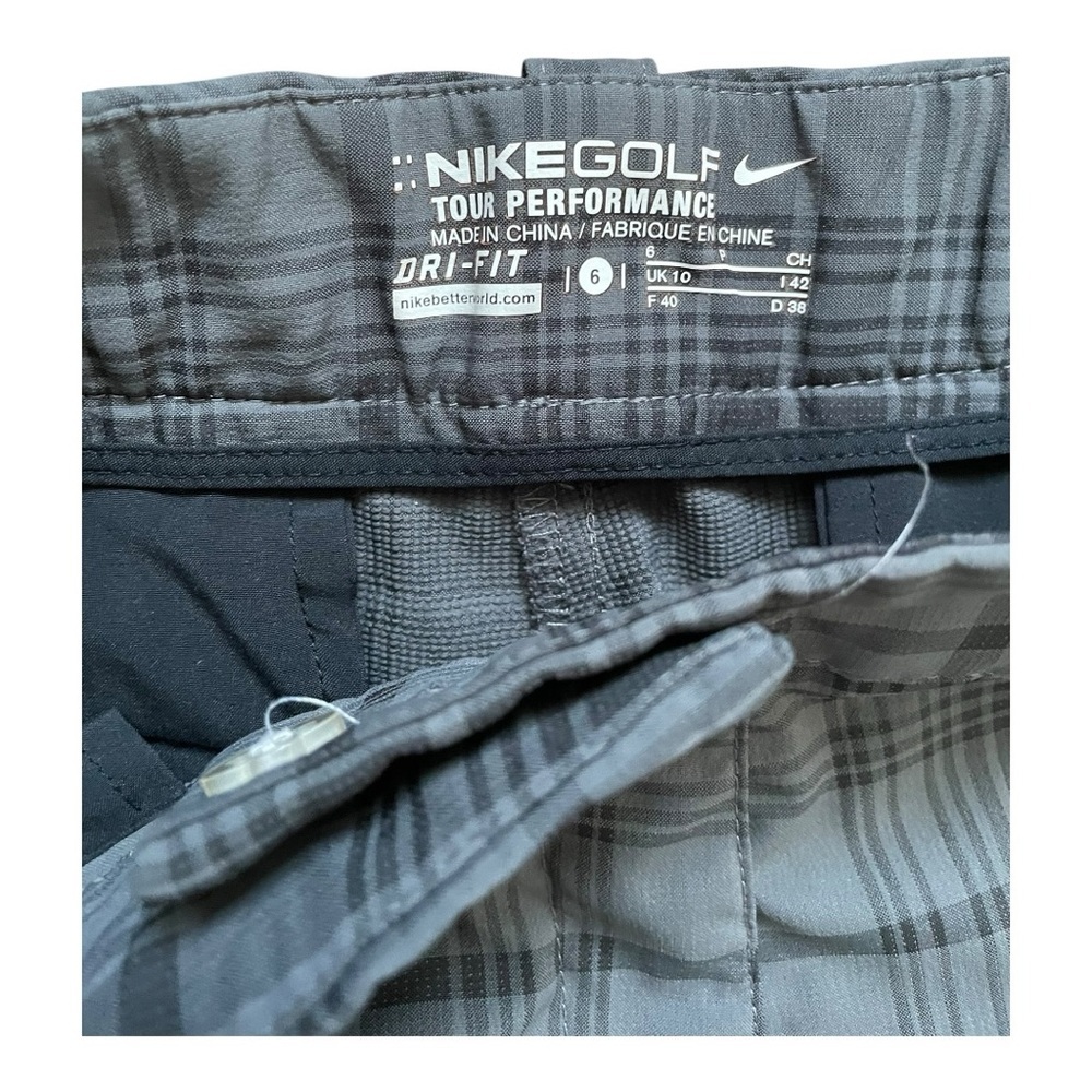 Nike Women's Sz 6 Gray Plaid Golf Tour Performance Golfing Dri-Fit active sports - Picture 3 of 6